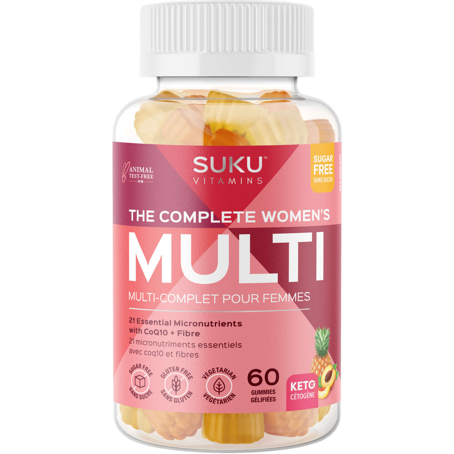 SUKU The Complete Women's Multi 21 Essential Micronutrients Coq10 60 Gummies NEW