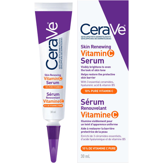 CeraVe 维生素 C 精华透明质酸抗衰老面部精华焕肤 1 液量盎司全新