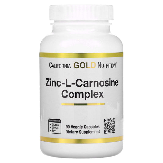 California Gold Nutrition Zinc-L-Carnosine Complex Gastric 90 Veggie Caps NEW