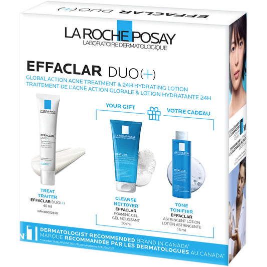 La Roche-Posay Effaclar Duo+ Global Action Acne Treatment Kit Gel Lotion 3pc NEW