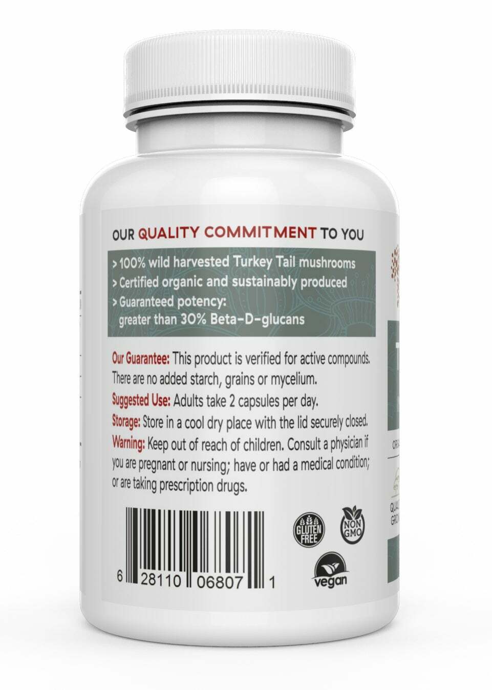 Real Mushrooms Organic Turkey Tail Extract Immune Support Vegan 200 caps NEW