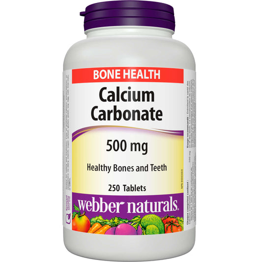 Webber Naturals Calcium Carbonate 500 mg Healthy Bones Teeth Strong 250 pcs NEW