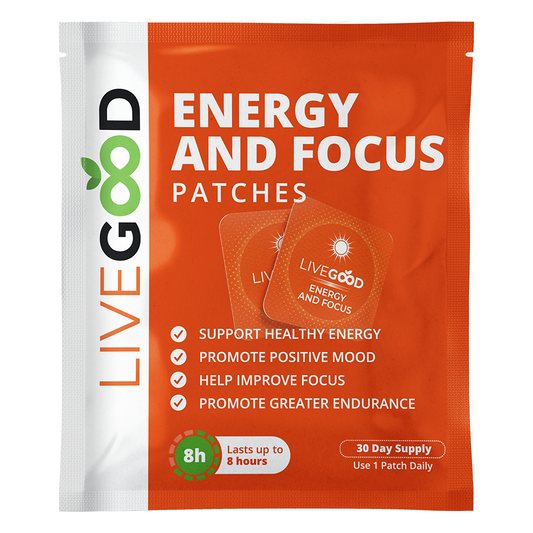 LiveGood Energy and Focus Patches Unique Blend Natural Skin 30 Patches NEW