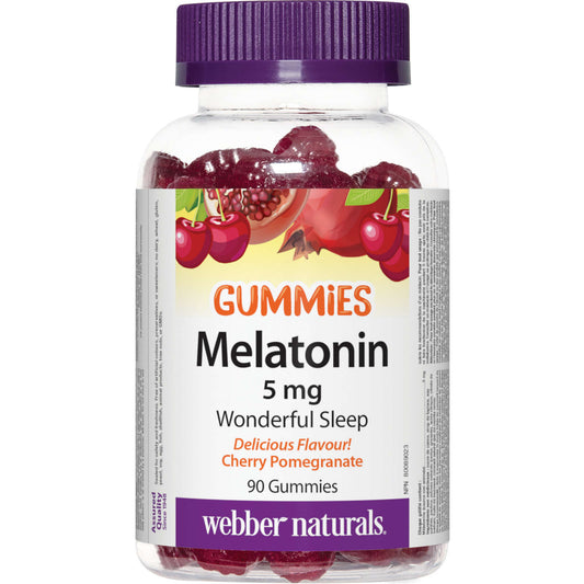 Webber Naturals Melatonin 5mg Gummy Sleeping Aid Restorative Refresh 90 Caps NEW