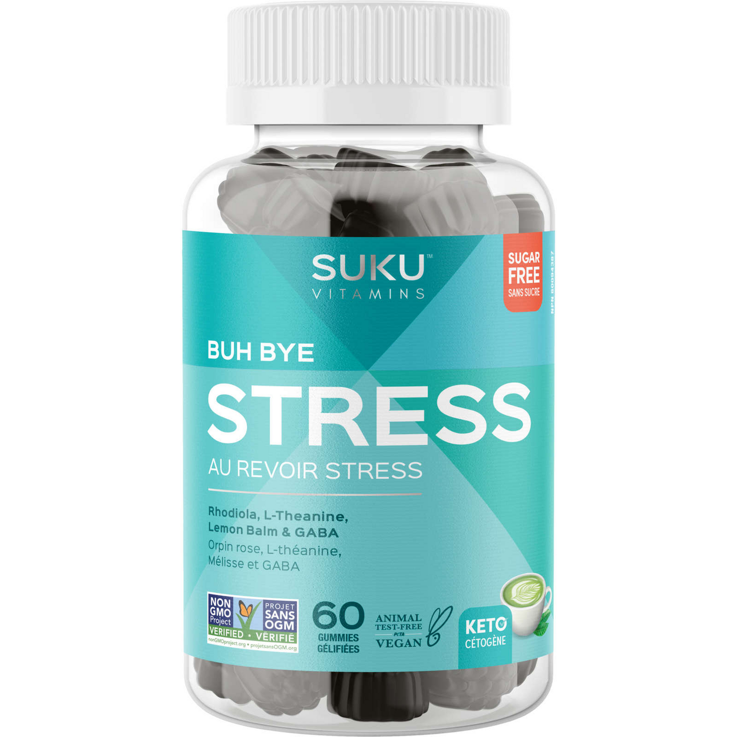 SUKU Buh Bye Stress Lemon Balm Relieve Cognitive Function 60 Gummies NEW