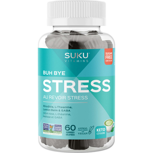 SUKU Buh Bye Stress 柠檬香蜂草缓解认知功能 60 粒软糖 新品