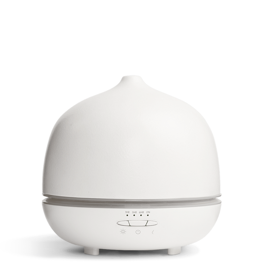 Saje Aroma Om Deluxe Stone Diffuser Wellness Purify Humidifier Natural White NEW