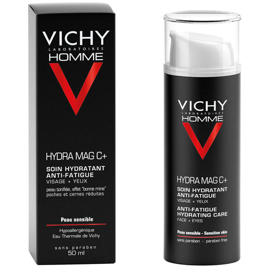 Vichy Homme Hydra Mag C + Anti-Fatigue Moisturizer Face Eyes Toner 50ml NEW