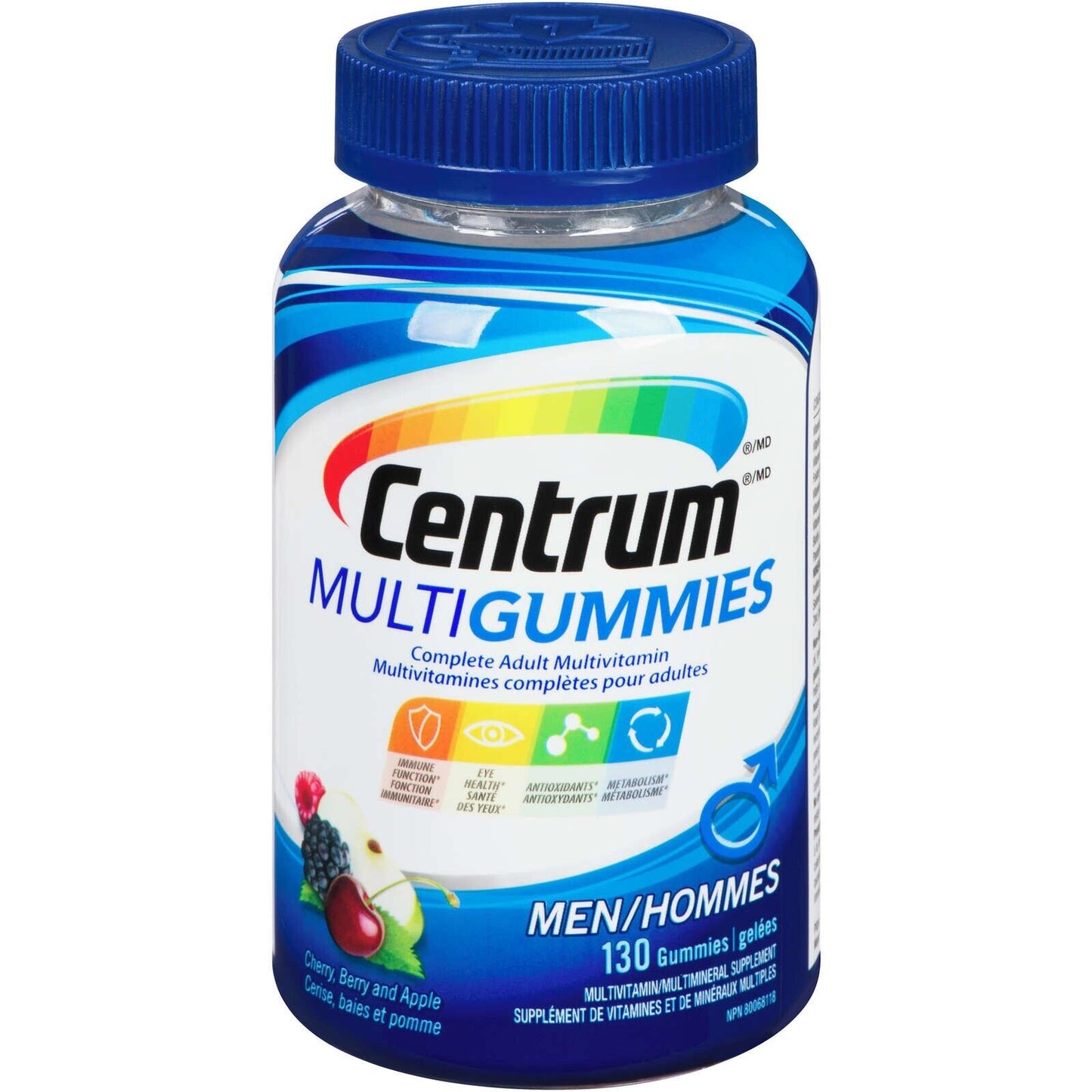 Centrum MultiGummies 男士复合维生素补充软糖抗氧化 130 粒新品