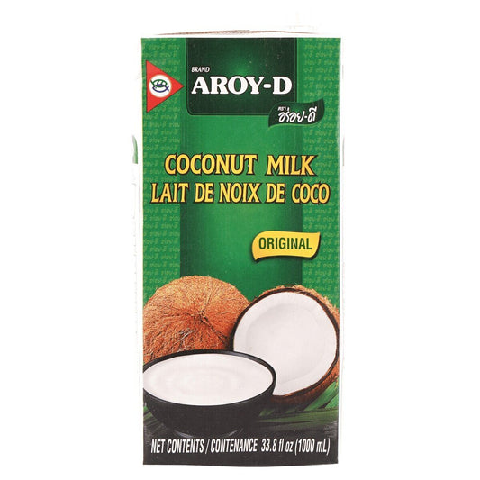 Aroy-D Uht Coconut Milk Vitamins Pure No Sugar Refreshing Delicious 1 Liter NEW