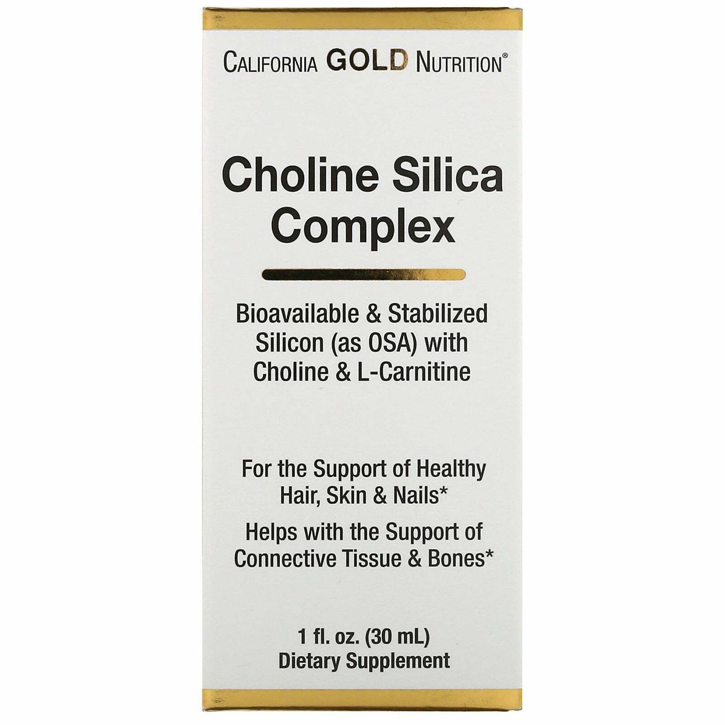 California Gold Nutrition Choline Silica Complex Collagen Support 1 fl.oz NEW