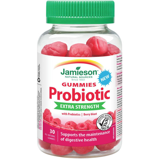 Jamieson Extra Strength Probiotic Gummies with Prebiotics Digestive 30 pc NEW