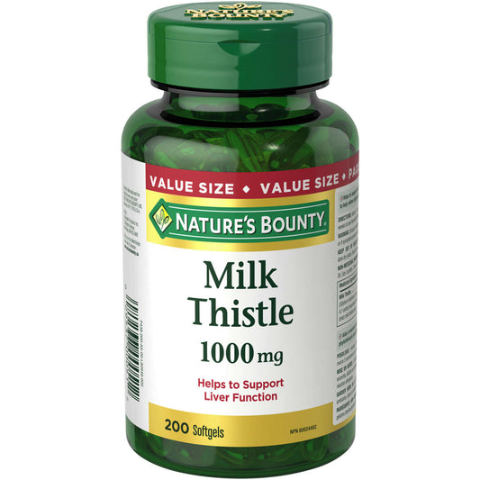 Nature's Bounty Milk Thistle Herbal Liver Health Function 1000mg 200 pcs NEW