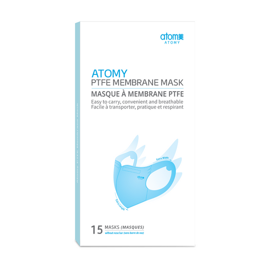 Atomy PTFE 膜口罩 方便透气 弹性 PP/ES HEPA 15 件装 全新