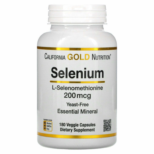 California Gold Nutrition Selenium Yeast Free Essential 200mcg 180 Caps NEW