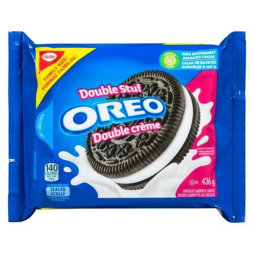 Oreo Double Stuf Family Size Sandwich Cookies Delicious Dessert Sweet 436g NEW