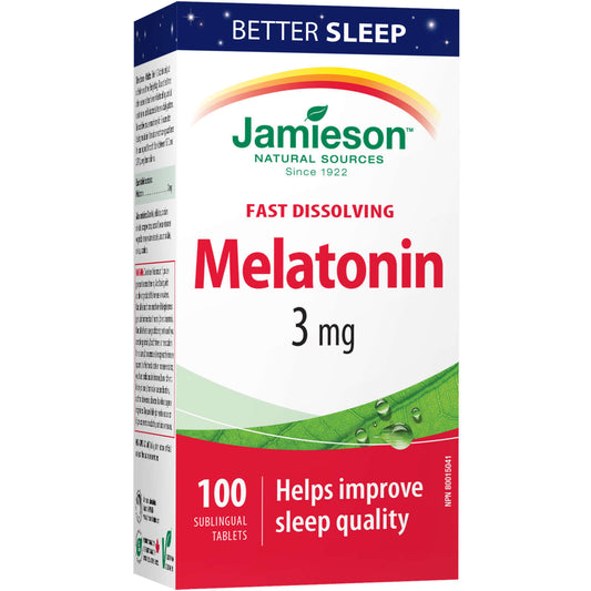 Jamieson Melatonin Fast Dissolving Tablets 3 mg Restoration Healthy 100pcs NEW