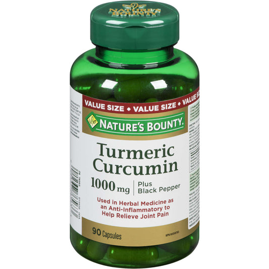 Nature's Bounty Tumeric Curcumin Black Pepper Herbal Health 1000mg 90 pcs NEW