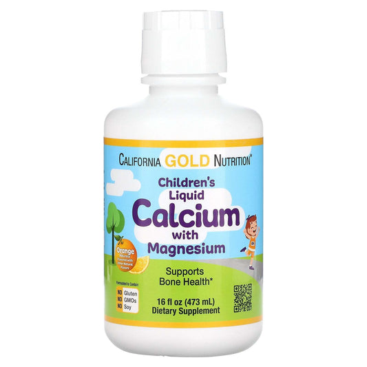 California Gold Nutrition Children's Liquid Calcium Magnesium Orange 473ml  NEW