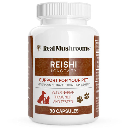 Real Mushrooms Organic Reishi Extract Capsules for Pets Non-GMO 90 Chews NEW