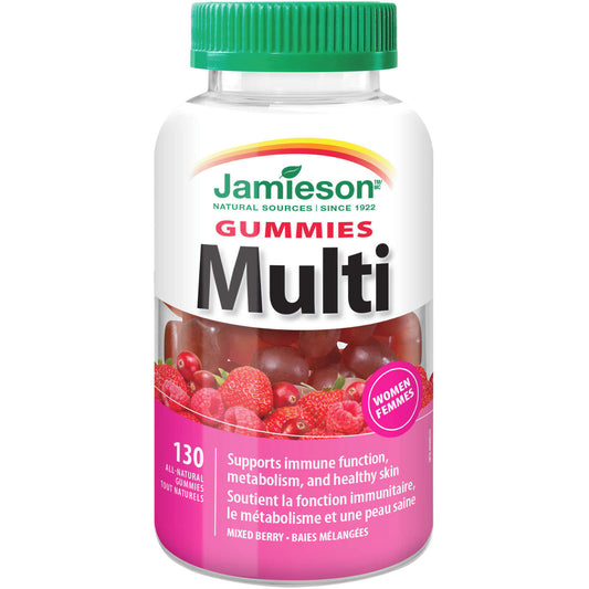 Jamieson Multivitamin Gummies For Women Natural Bone Mixed Berry 130 pcs NEW