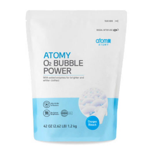 Atomy O2 Bubble Power Powerful Enzymes Cleaner Laundry Whiten Brighten 42oz NEW