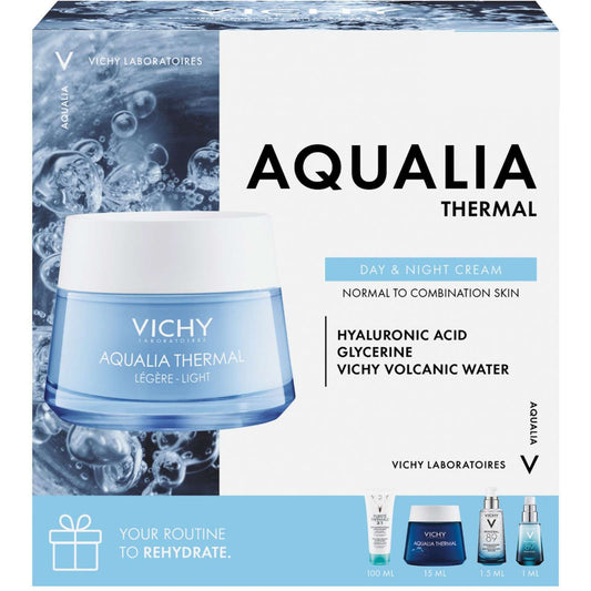 Vichy Aqualia Thermal Light Cream Kit Intense Comfort Fortify Protect 50ml NEW