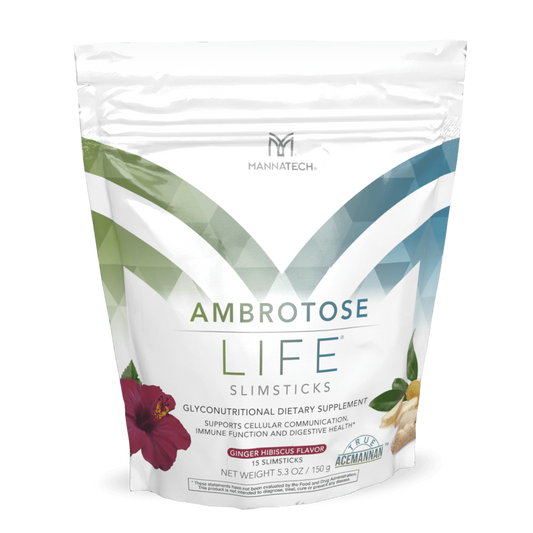 3 Bags Mannatech Ambrotose LIFE Slimsticks Ginger Hibiscus Floral 150g ea NEW