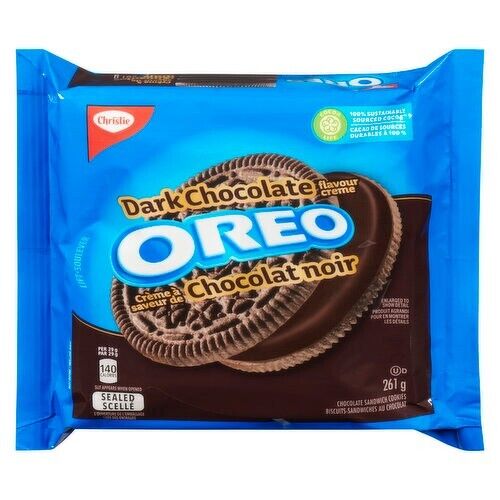 Oreo Dark Chocolate Sandwich Cookies Delicious Dessert Sweet Taste 261g NEW