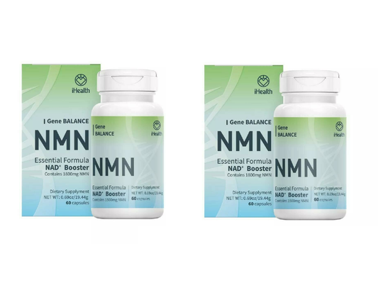 2 Bottles iHealth NMN NAD+ Booster DNA Repair Gene Balance Essential Booster NEW