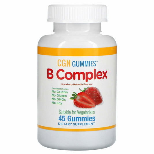 California Gold Nutrition B Complex Gummies Natural Strawberry Flavor 45 pcs NEW