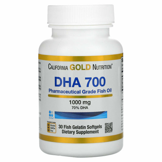 California Gold Nutrition DHA 700 Fish Oil High Quality 1000mg 30 Softgels NEW