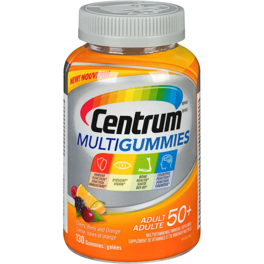 Centrum MultiGummies 成人 50+ 复合维生素补充软糖 130 粒 全新