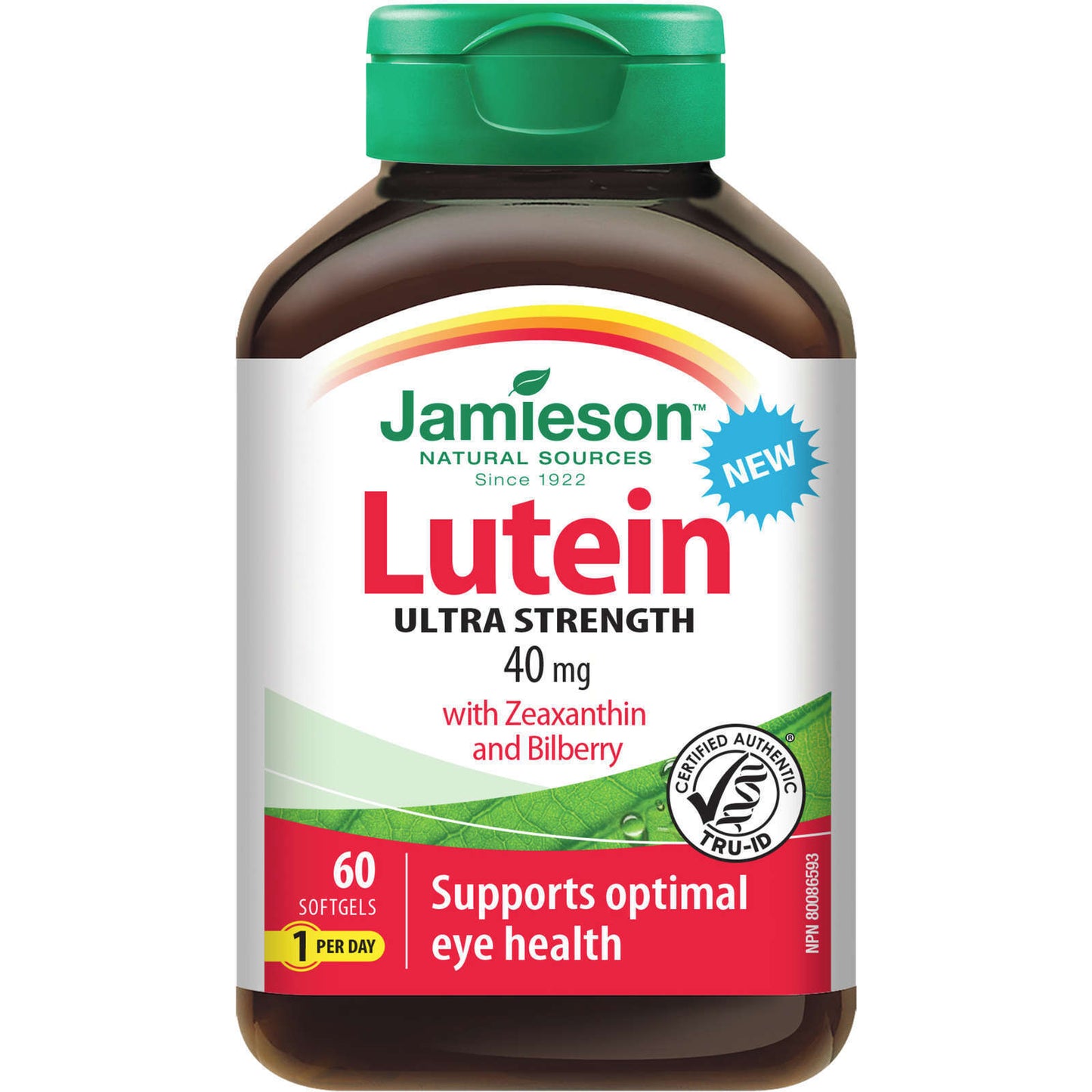 Jamieson Lutein 40mg w Zeaxanthin Bilberry Antioxidant Support Eyes 60 pcs NEW