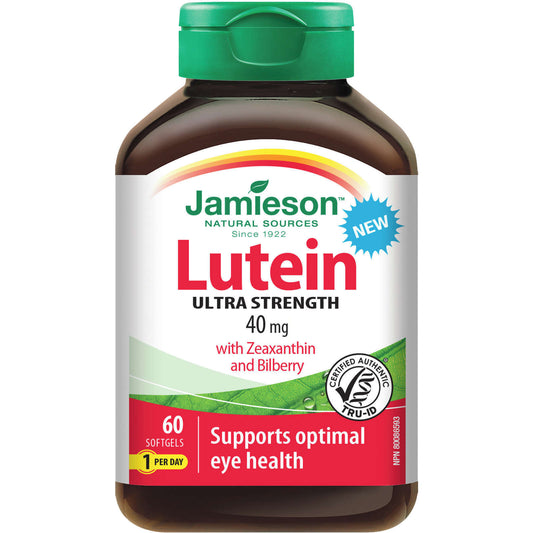 Jamieson Lutein 40mg w Zeaxanthin Bilberry Antioxidant Support Eyes 60 pcs NEW