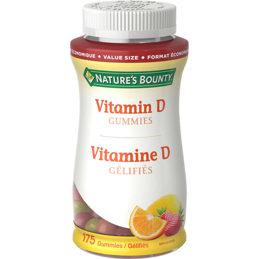 Nature's Bounty Vitamin D3 Gummies Value Size Daily Sunshine Lemon 175 pcs NEW