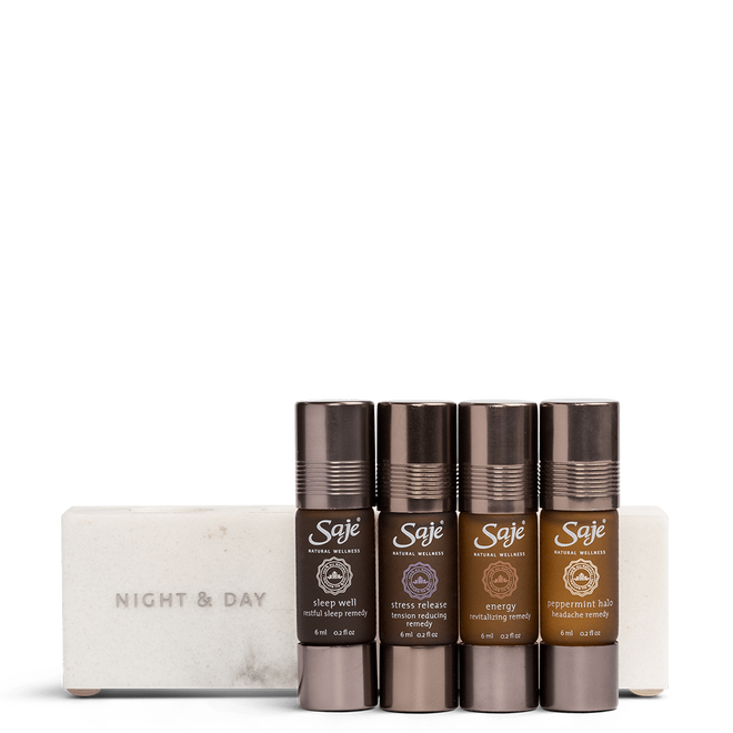 Saje Night and Day Remedy Bar Elevate Each Hour Supportive Sleep 4 x 6ml ea NEW