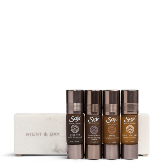 Saje Night and Day Remedy Bar Elevate Each Hour Supportive Sleep 4 x 6ml ea NEW