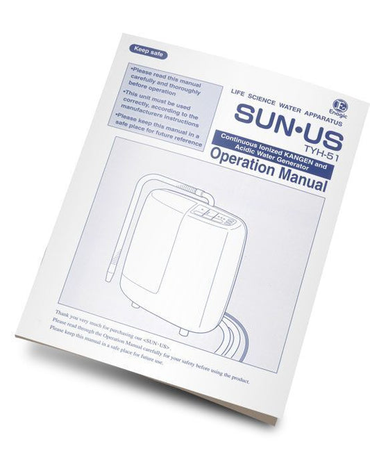 Enagic Kangen Leveluk Operation Manual SUNUS Information Quality Demo Use NEW