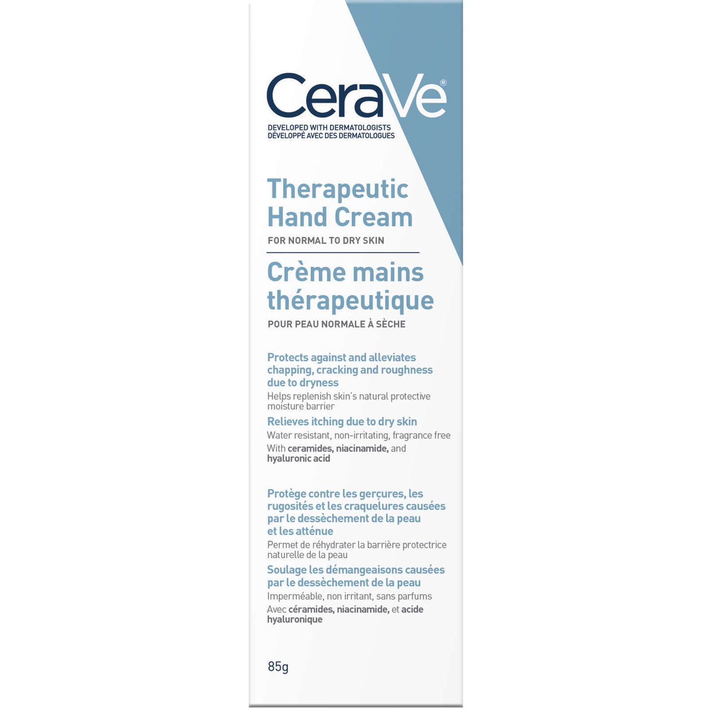 CeraVe Therapeutic Hand Cream Dry Hands Hyaluronic Acid 3 Ceramides 85g NEW