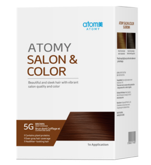 Atomy Bubble Hair Herbal 5G Brown Quick Treatment Shiny Box of 1 Application NEW