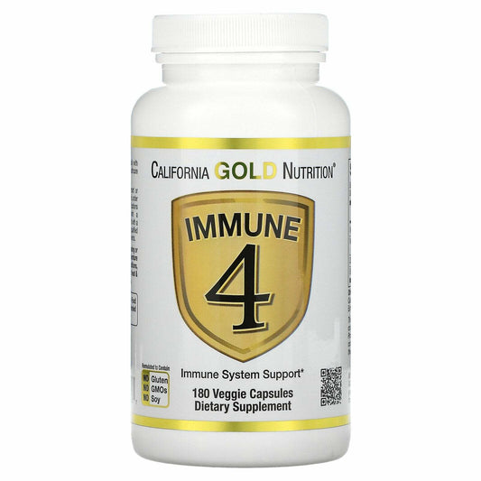 California Gold Nutrition Immune 4 System Support Supplement 180 Veg Caps NEW