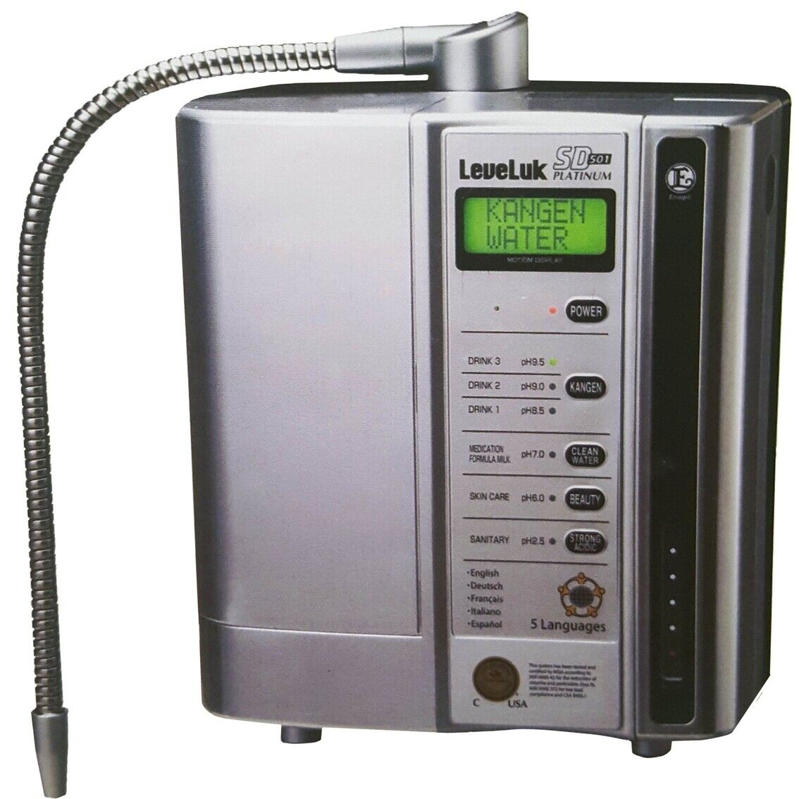 Máquina de filtro de ionizador de agua Enagic Leveluk SD501 Platinum Kangen NUEVO