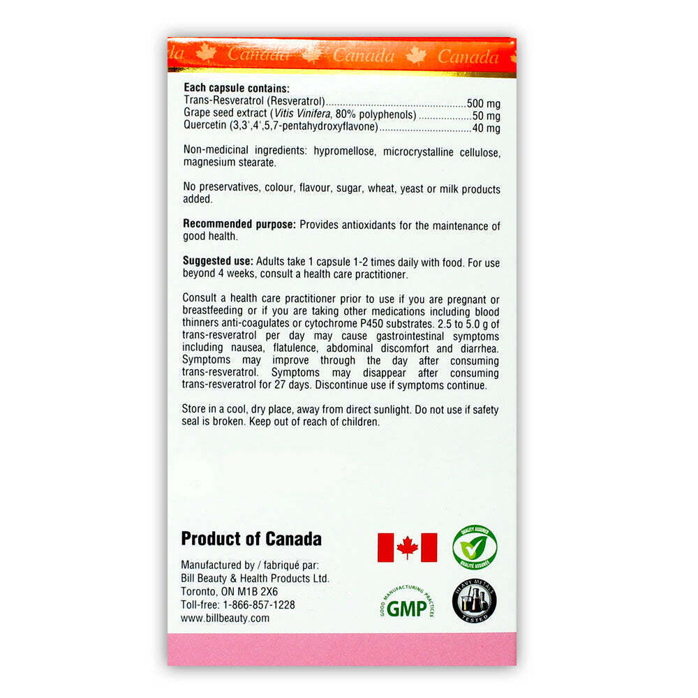 Bill Natural Sources Resveratrol High Potency Formula Free Radicals 60 pcs NEW