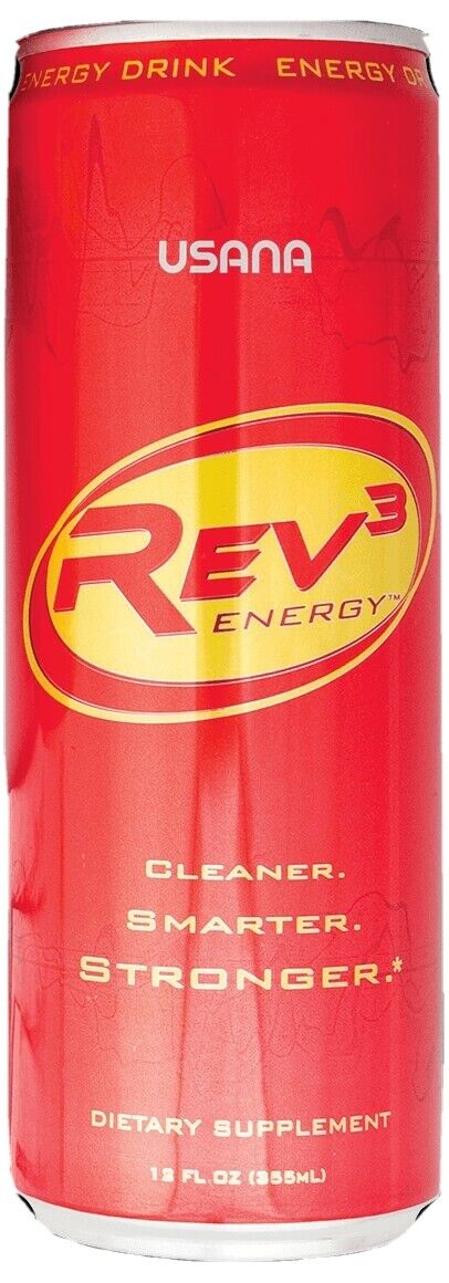 USANA Rev3 12 x 355mL Cans Energy Drink Glycemic Impact Mental Booster NEW