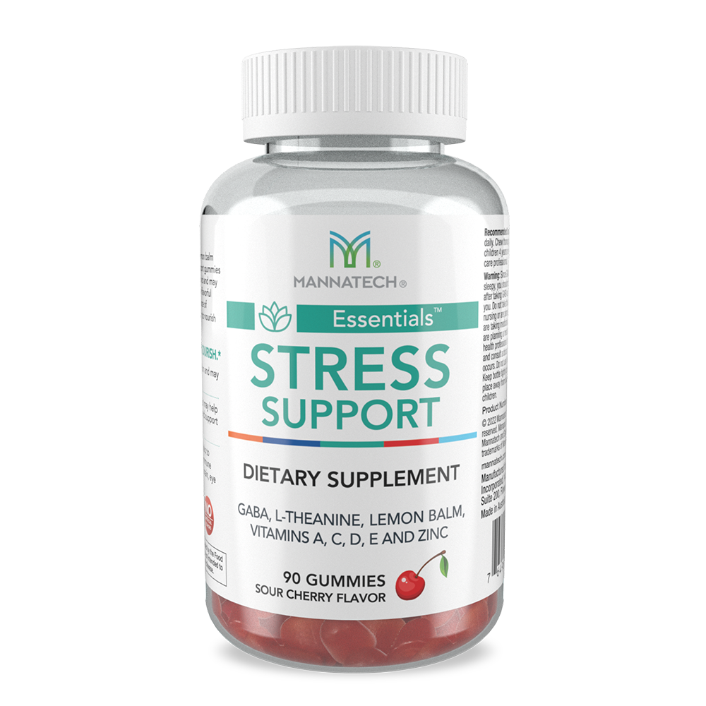 Mannatech Stress Support Gummies Sour Cherry Natural Flavors Calm Zen 90 pcs NEW