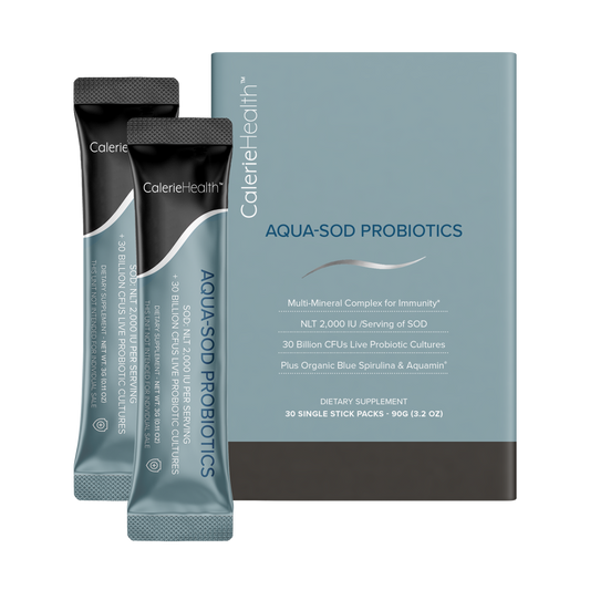 Calerie Health Aqua SOD Probiotics Aquamin Blue Spirulina Dissolve 30 Sticks NEW