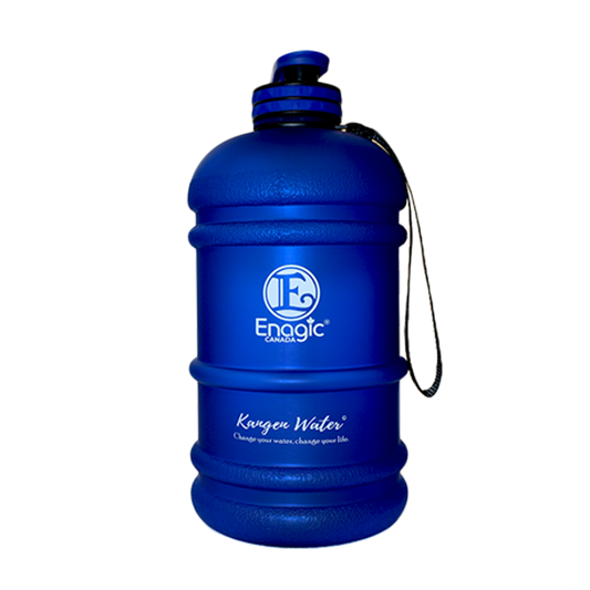 Enagic Kangen Leveluk Sports Water Bottle Half Gallon Silk Screened Blue NEW