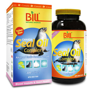 Bill Natural Sources Seal Oil Complex Ginkgo Biloba Vit E CoQ10 300 Capsules NEW