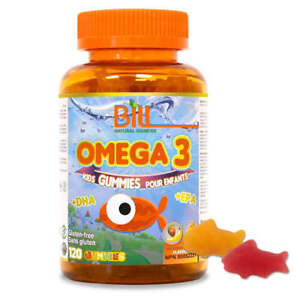 Bill Natural Sources Kids Gummies DHA EPA Omega-3 Gluten Free 120 Capsules NEW